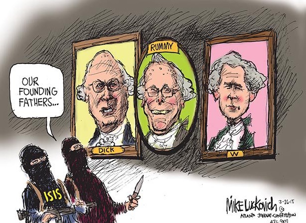 Mike Luckovich cartoon, 03/27/15: Forebears - Our Founding Fathers